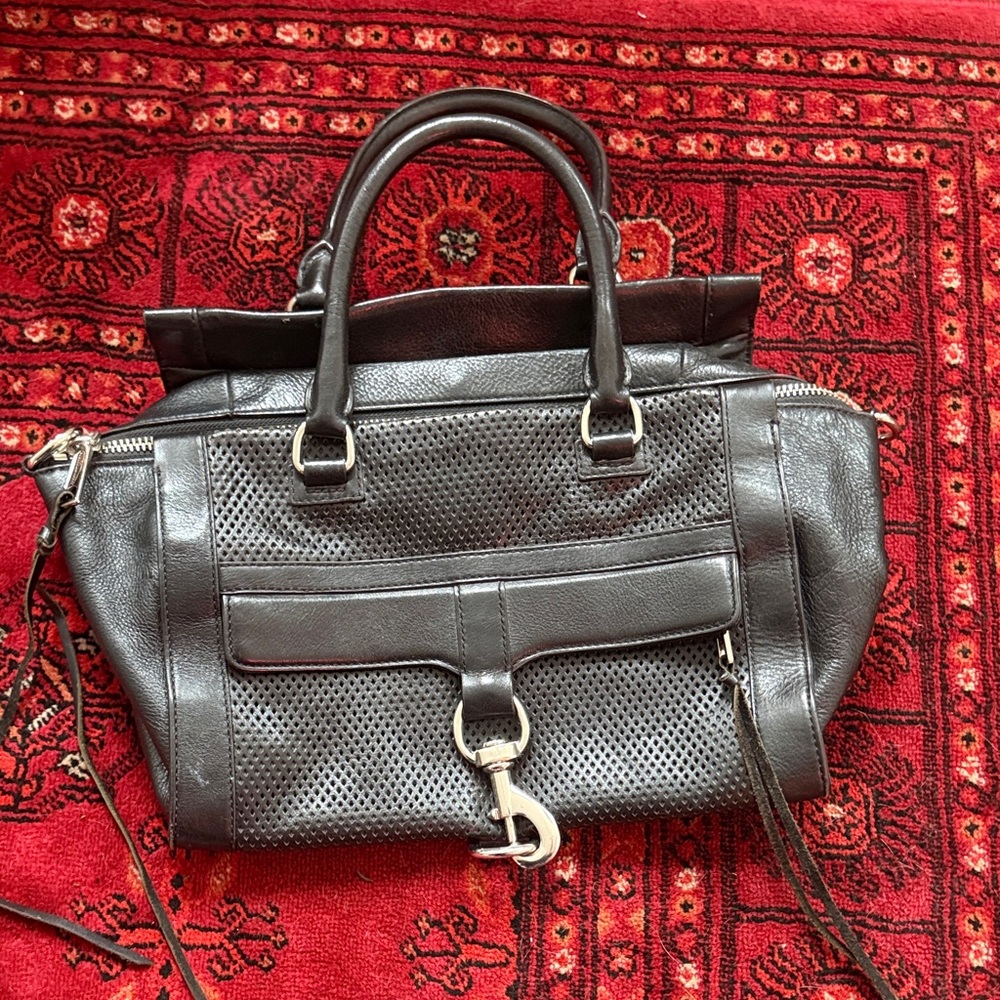 Rebecca Minkoff Black Perforated Leather Satchel
